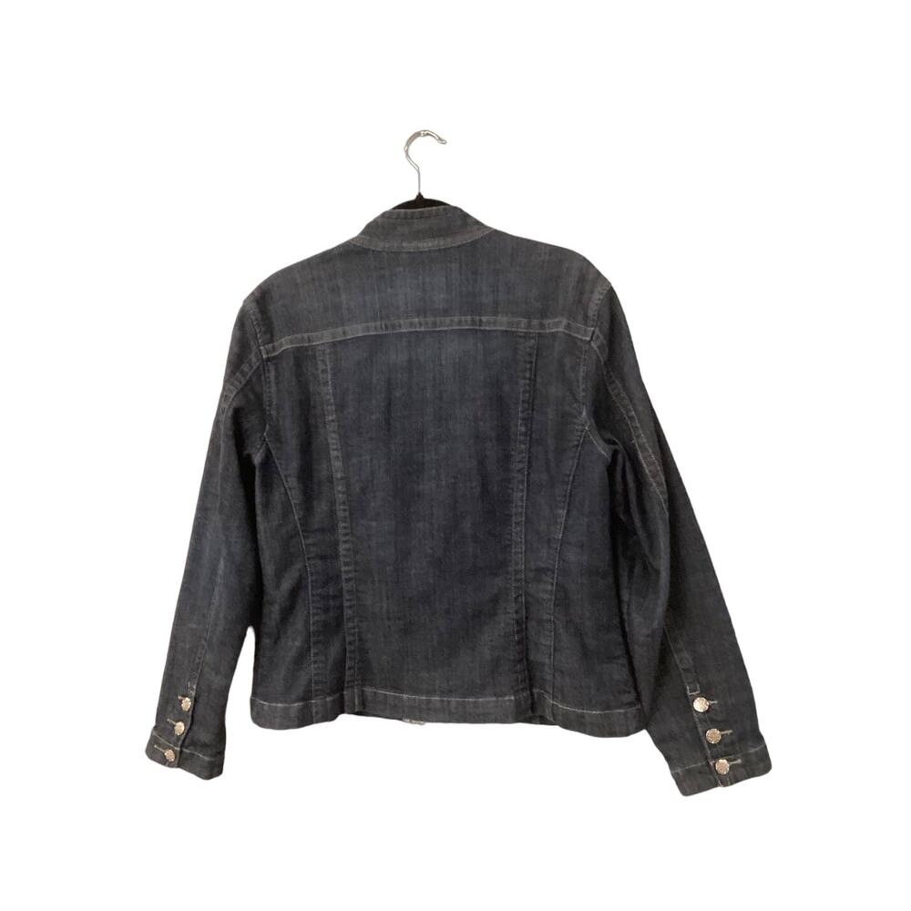 Chico's Platinum Blue Jean Jacket with Lace in Size 2, Preloved - Picture 3 of 6